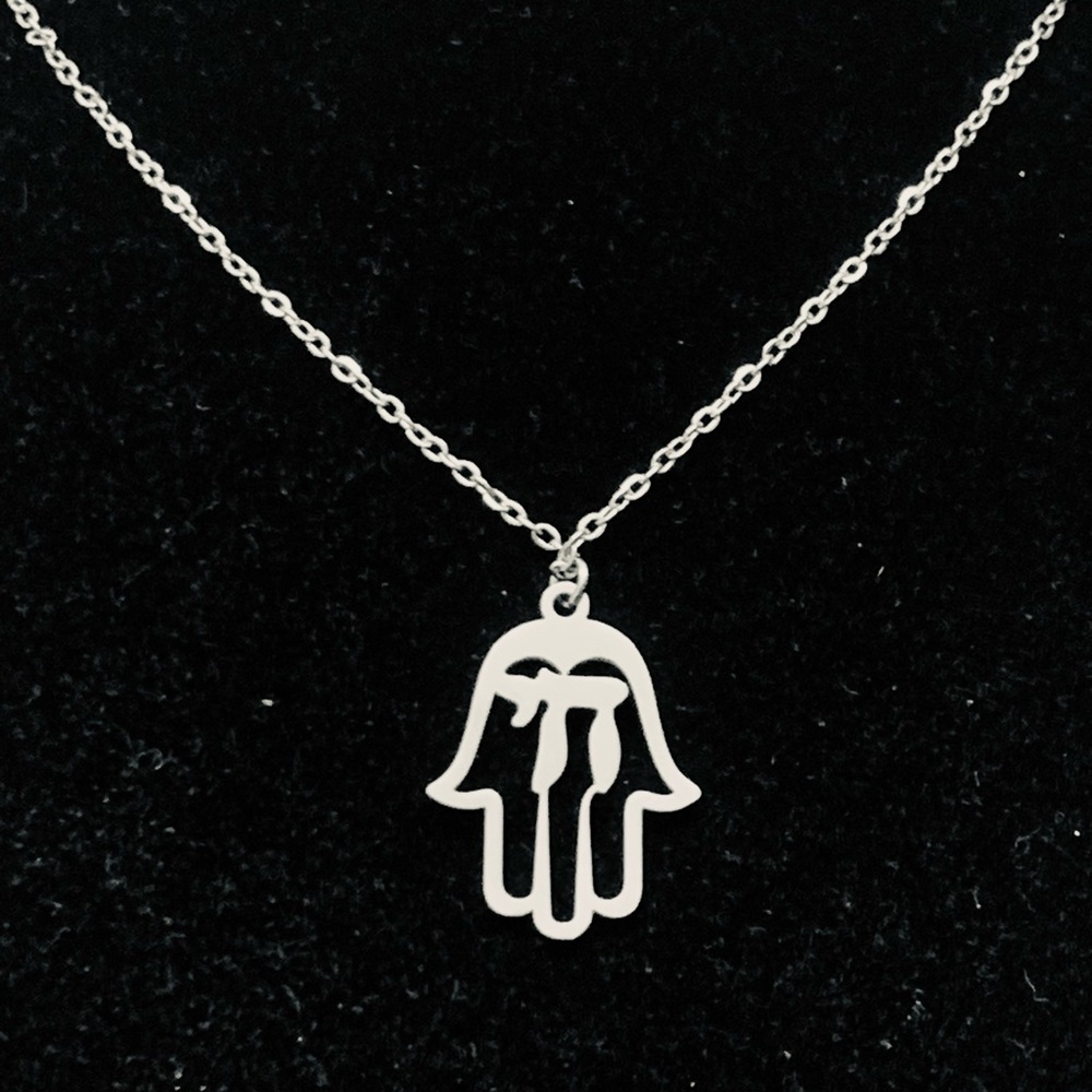 Hamsa Hand Chai (life) Jewish Chain necklace